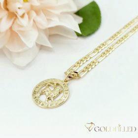   Naszyjnik antyalergiczny Goldfilled 45cm / 4mm + zawieszka Lew kolor 14K