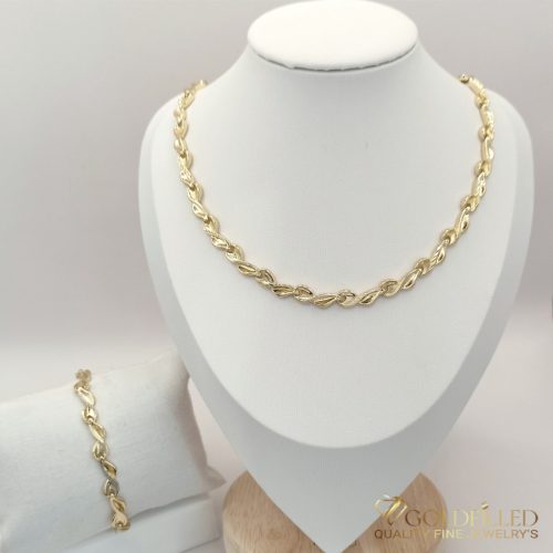 Antyalergiczny naszyjnik Goldfilled 45 cm/6mm + bransoletka 19cm  kolor 14K