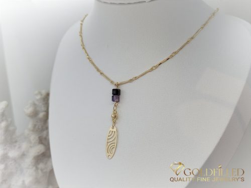 Antyalergiczny naszyjnik pozłacany „Goldfilled”, długość 45 cm i grubość 1 mm, kolor 14K