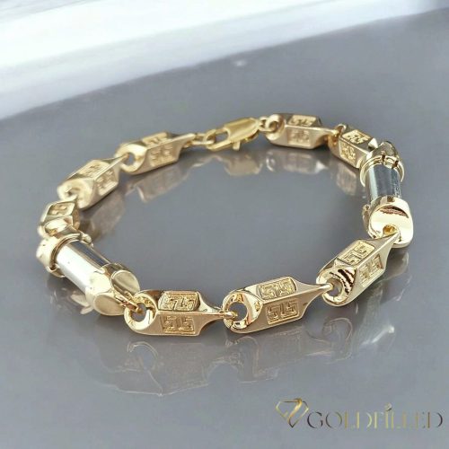 Antyalergiczna bransoletka Goldfilled 22cm /8-10mm, wielokolorowa 14K