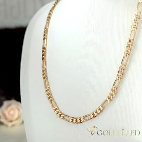  Antyalergiczny "Figaro" naszyjnik „Goldfilled” pozłacany o w kilku rozmiarach i grubości 4 mm , kolor 18K