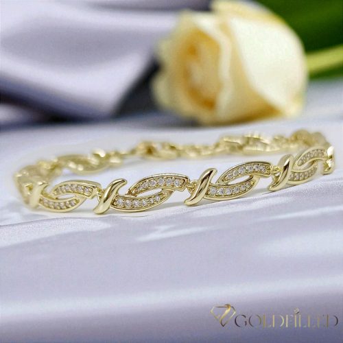 Antyalergiczna bransoletka pozłacana "Goldfilled", długość 17 cm i szerokość 6 mm, kolor 14K