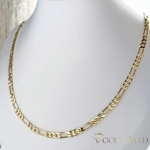 Antyalergiczny "Figaro" naszyjnik „Goldfilled” pozłacany o w kilku rozmiarach i grubości 4 mm , kolor 14K