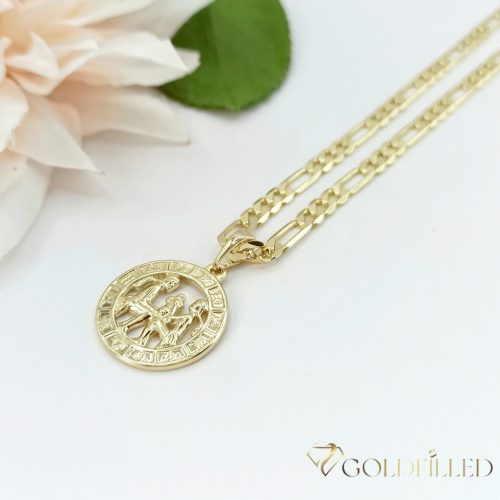 Naszyjnik antyalergiczny Goldfilled 50cm / 4mm + zawieszka bliźnięta kolor 14K
