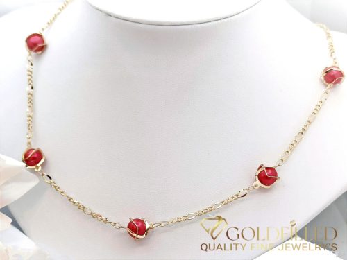 Antyalergiczny naszyjnik pozłacany „Goldfilled”, długość 45 cm i grubość 3-8 mm, kolor 14K