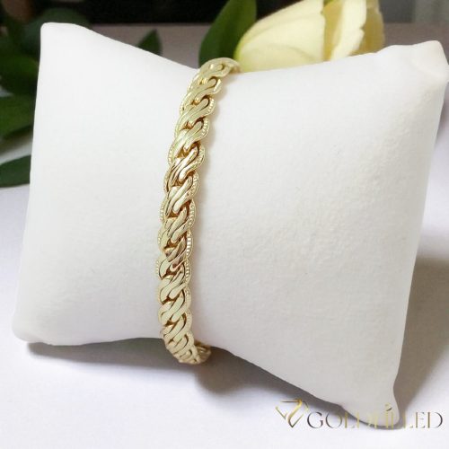 Antyalergiczna bransoletka pozłacana "Goldfilled", długość 17,5 cm i szerokość 7 mm, kolor 14K