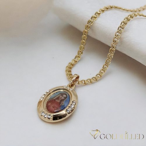 Antyalergiczny naszyjnik Goldfilled 50cm/4mm + wisiorek, kolor 18K