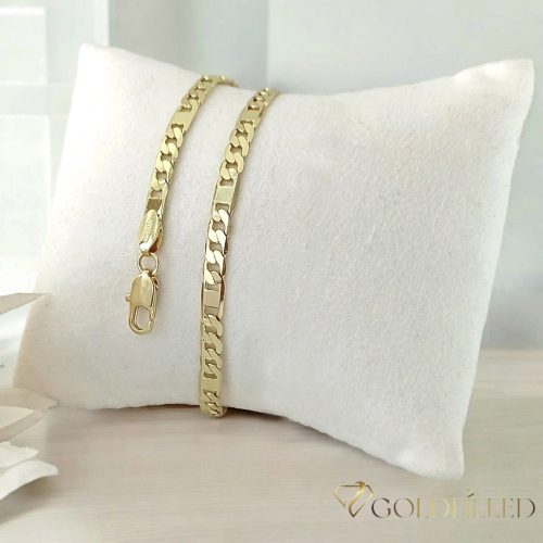 Ekskluzywna antyalergiczna bransoletka pozłacana „Goldfilled” o długości 20 cm i grubości 4,5 mm, kolor 14K