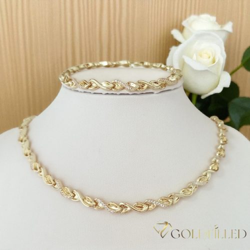 Antyalergiczny naszyjnik Goldfilled 45 cm/5,5mm + bransoletka 19cm  kolor 14K
