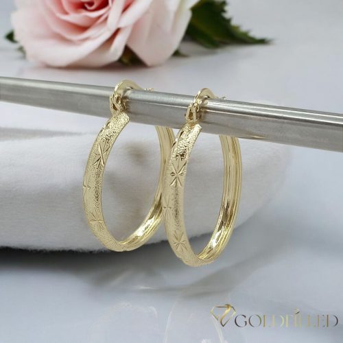 Goldfilled Antyalergiczne kręcone kolczyki 30mm kolor 14K	
