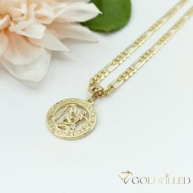   Naszyjnik antyalergiczny Goldfilled 45cm / 4mm + zawieszka Wodnik  kolor 14K