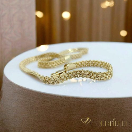Goldfilled Antyalergiczny Luksusowy Naszyjnik 45cm Długi i 6mm Szeroki Kolor 14K