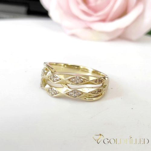 Antyalergiczny pierścionek „Goldfilled” w różnych rozmiarach, kolor 14K