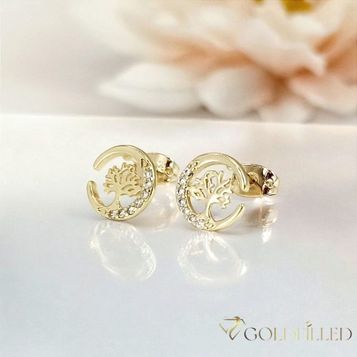 Goldfilled „Drzewo życia” Antyalergiczne Kolczyki 10mm 14K Kolo