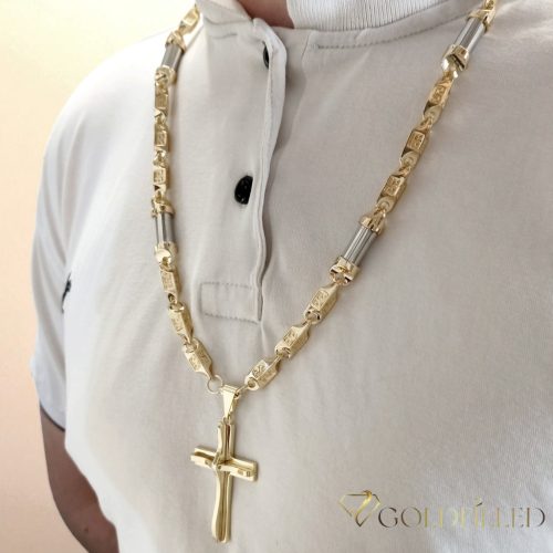  Antyalergiczny naszyjnik Goldfilled 70cm/ 8-10mm + wisiorek, kolor 14K