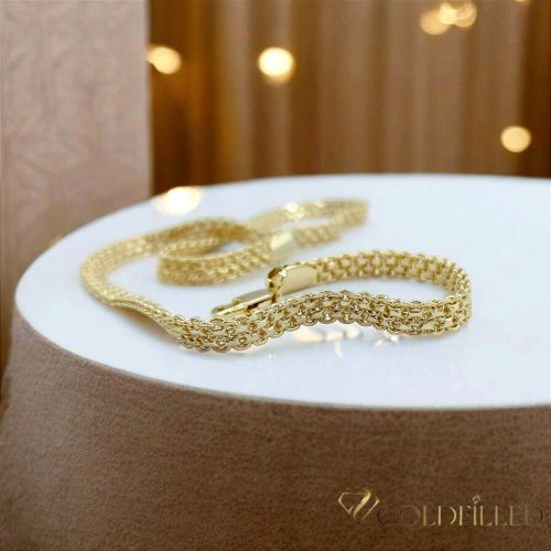 Goldfilled Antyalergiczny Luksusowy Naszyjnik 50cm Długi i 6mm Szeroki Kolor 14K