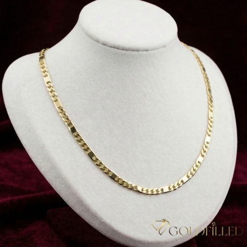 Antyalergiczny "Figaro" naszyjnik „Goldfilled” pozłacany o w kilku rozmiarach i grubości 4,5 mm , kolor 14K