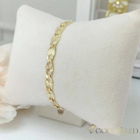   Antyalergiczna bransoletka pozłacana "Goldfilled", długość 17 cm i szerokość 5,5 mm, kolor 14K