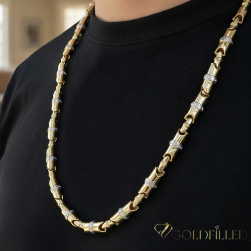 Goldfilled Antyalergiczny Luksusowy Naszyjnik Barakka 60cm Długi i 8-9mm Szeroki (90g ! ) Kolor 14K Multikolor