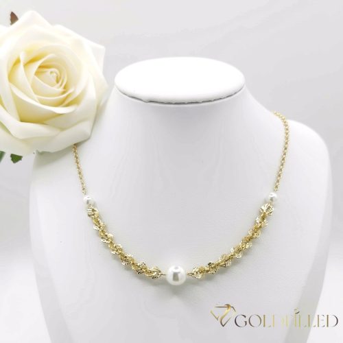 Antyalergiczny naszyjnik pozłacany „Goldfilled”, długość 45 cm i grubość 2-5 mm, kolor 14K