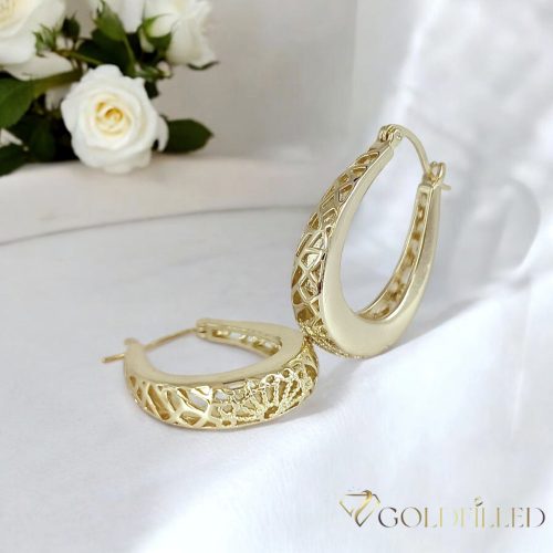 Goldfilled Antyalergiczne skręcone kolczyki 35mm kolor 14K	