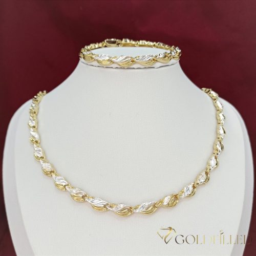 Antyalergiczny naszyjnik Goldfilled 50 cm/7mm + bransoletka 17cm  kolor 14K Multicolor 