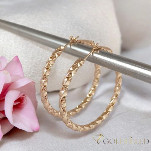 Goldfilled Antyalergiczne kolczyki 40mm kolor 18K	
