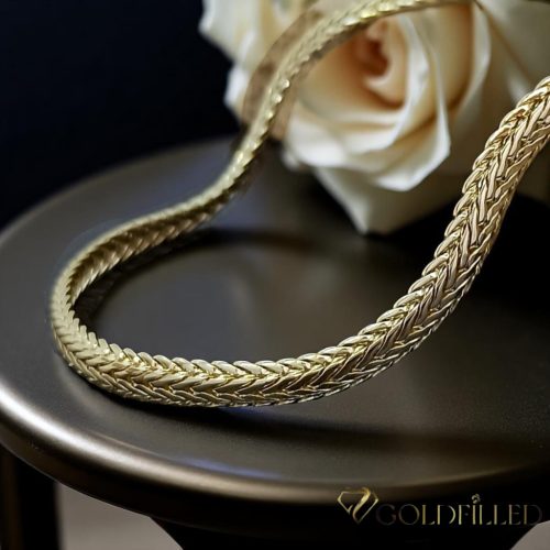 Goldfilled Antyalergiczny Luksusowy Naszyjnik 50cm Długi i 7mm Szeroki Kolor 14K