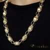 Goldfilled Antyalergiczny Luksusowy Naszyjnik Barakka 70cm Długi i 11mm Szeroki (140g) Kolor 14K Multikolor