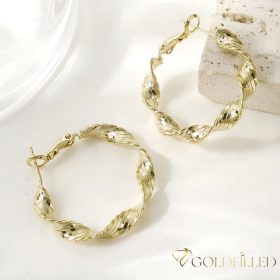 Goldfilled Antyalergiczne  kolczyki 30mm kolor 14K	