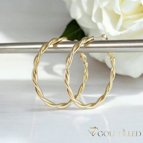 Goldfilled Antyalergiczne kolczyki 40mm kolor 14K	
