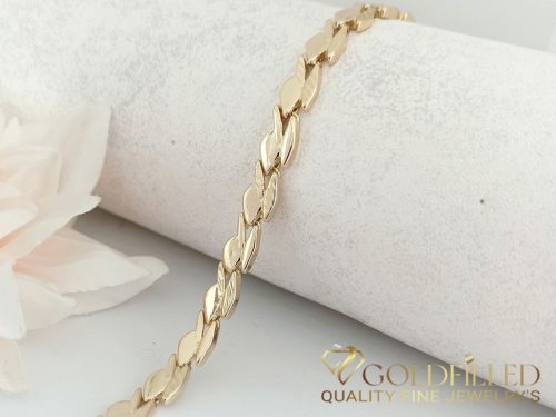 Ekskluzywna antyalergiczna bransoletka pozłacana „Goldfilled” o długości 19 cm i grubości 7,2 mm, kolor 14K