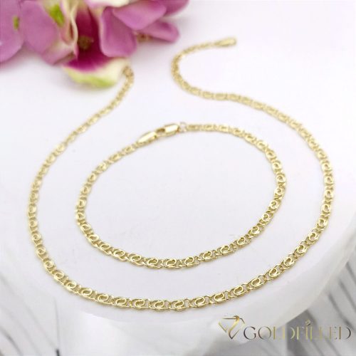 Antyalergiczny naszyjnik Goldfilled 45cm/3,2mm + bransoletka 19cm, kolor 14K
