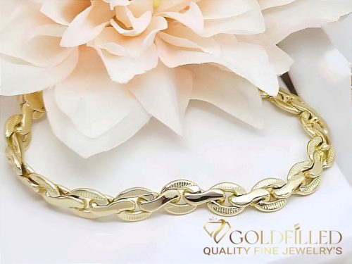 Antyalergiczna bransoletka pozłacana "Goldfilled", długość 21 cm i szerokość 8 mm, kolor 14K