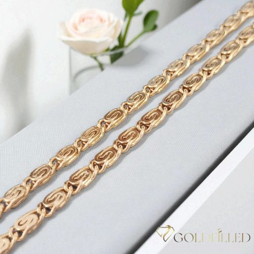 Antyalergiczny naszyjnik pozłacany „Goldfilled”, długość 45 cm i grubość 4 mm, kolor 18K