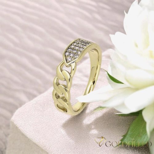 Antyalergiczny pierścionek „Goldfilled” w różnych rozmiarach, kolor 14K