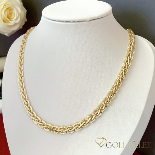 Goldfilled Antyalergiczny Luksusowy Naszyjnik 50cm Długi i 7mm Szeroki Kolor 14K