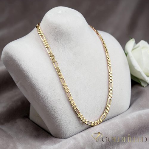 Antyalergiczny "Figaro" naszyjnik „Goldfilled” pozłacany o w kilku rozmiarach i grubości 3,5mm , kolor 14K