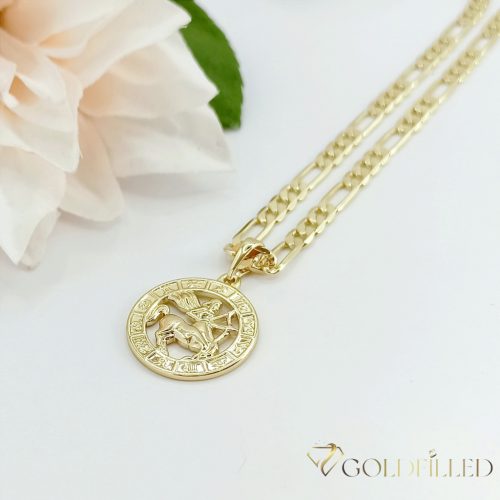 Naszyjnik antyalergiczny Goldfilled 45cm / 4mm + zawieszka strzelec kolor 14K