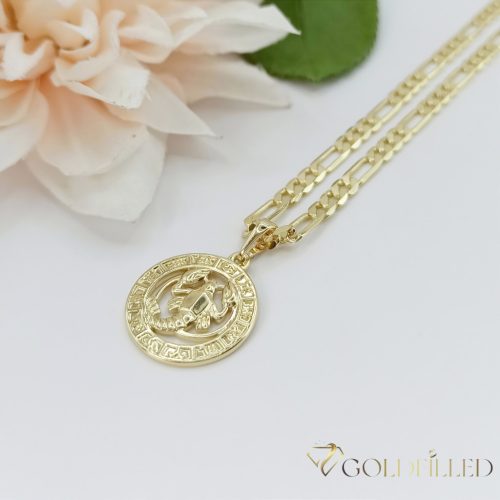 Naszyjnik antyalergiczny Goldfilled 50cm / 4mm + zawieszka rak kolor 14K