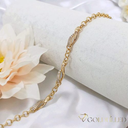 Antyalergiczna bransoletka pozłacana "Goldfilled", 17-20cm/3-6mm , kolor 18K
