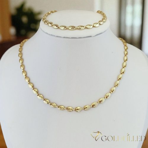 Antyalergiczny naszyjnik Goldfilled 50cm/4mm + bransoletka 19cm, kolor 14K