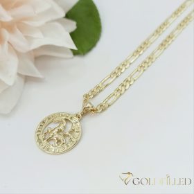  Goldfilled antyalergiczny naszyjnik 50cm / 4mm + wisiorek Koziorożec 14K kolor