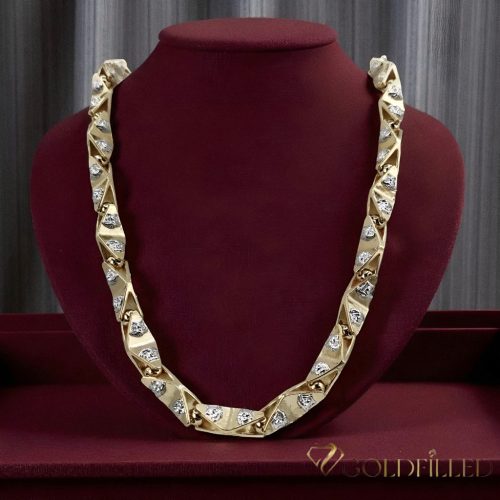 Goldfilled Antyalergiczny Luksusowy Naszyjnik Barakka 70cm Długi i 11mm Szeroki (170g ! ) Kolor 14K Multikolor