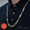 Goldfilled Antyalergiczny Luksusowy Naszyjnik Barakka 70cm Długi i 11mm Szeroki (170g ! ) Kolor 14K Multikolor