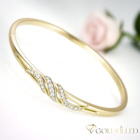   Antyalergiczna bransoletka Goldfilled 7-4mm kolorowa (14K) średnica 60mm "otwierany"