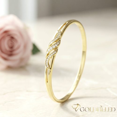 Antyalergiczna bransoletka Goldfilled 7-4mm kolorowa (14K) średnica 60mm "otwierany"