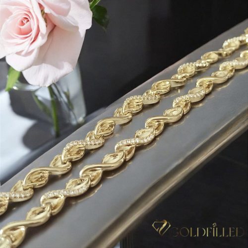 Ekskluzywna antyalergiczna bransoletka pozłacana „Goldfilled” w kilku rozmiarach  grubości 5,5 mm, kolor 14K