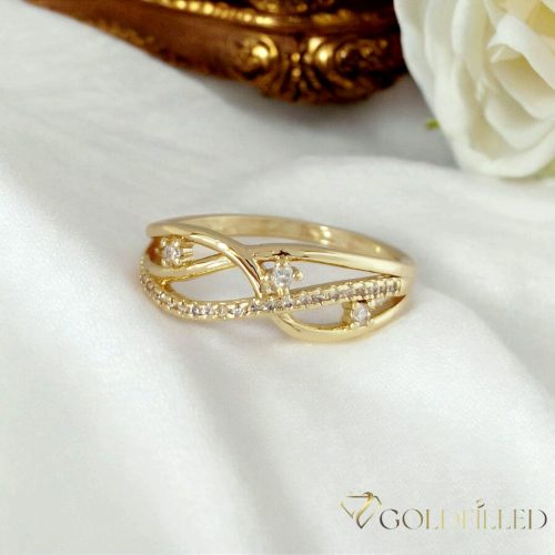 Antyalergiczny pierścionek „Goldfilled” w różnych rozmiarach, kolor 14K
