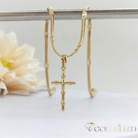    Antyalergiczny naszyjnik Goldfilled 45cm/3mm + wisiorek, kolor 18K